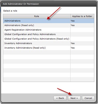 15 - click on the admininistrators role and click next