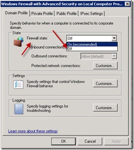 72 - set firewall to off