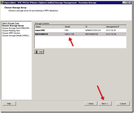 22 - Select the array you want to provision from - VMAX in this case