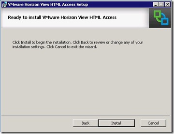 5 - Ready to install VMware Horizon View HTML Access