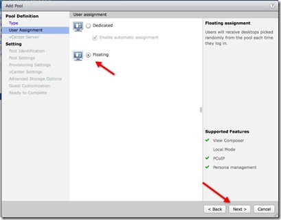 5 - change to floating and click next